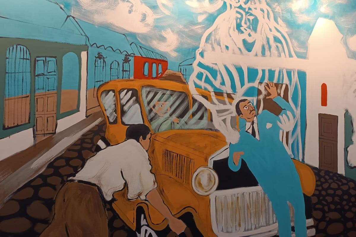 Parte del murales della mostra “Il medico del popolo. Vita e opera di José Gregorio Hernández” al Meeting