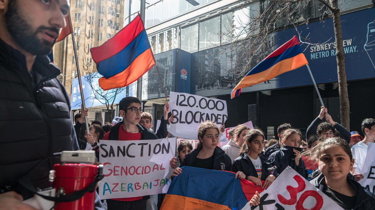 Armeni in Australia protestano contro la chiusura del Corridoio di Lachin da parte dell'Azerbaigian