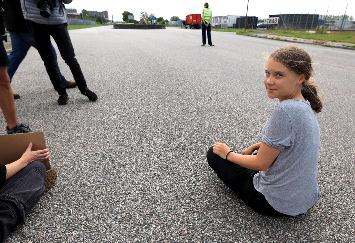 Greta Thunberg, Oljehamnen, Svezia, 24 luglio 2023 (Ansa)
