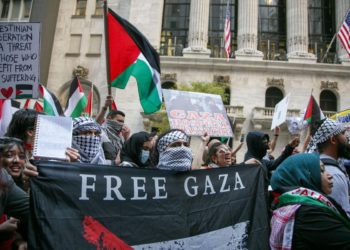 Manifestazione pro Gaza New York Qatar