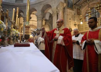 Il patriarca Latino di Gerusalemme, cardinale Pierbattista Pizzaballa, 10 gennaio 2023 (Ansa)