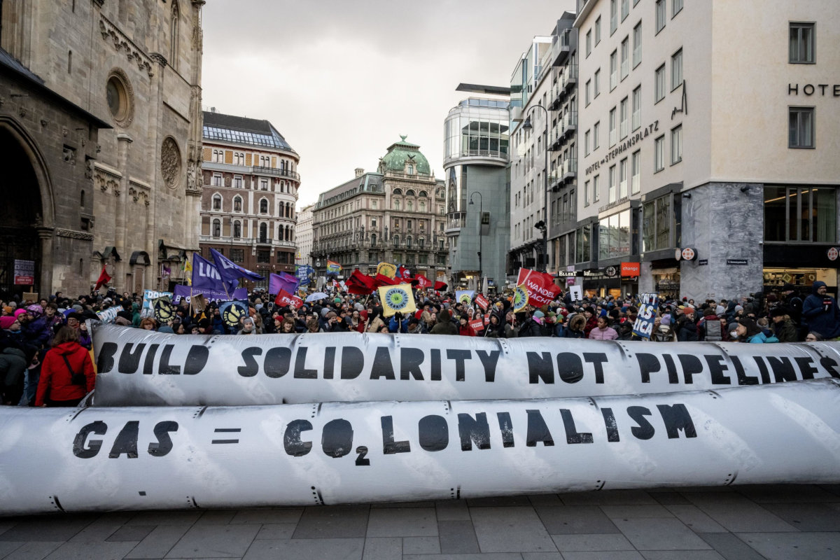 Protesta contro la Conferenza europea sul gas a Vienna, 28 marzo 2023