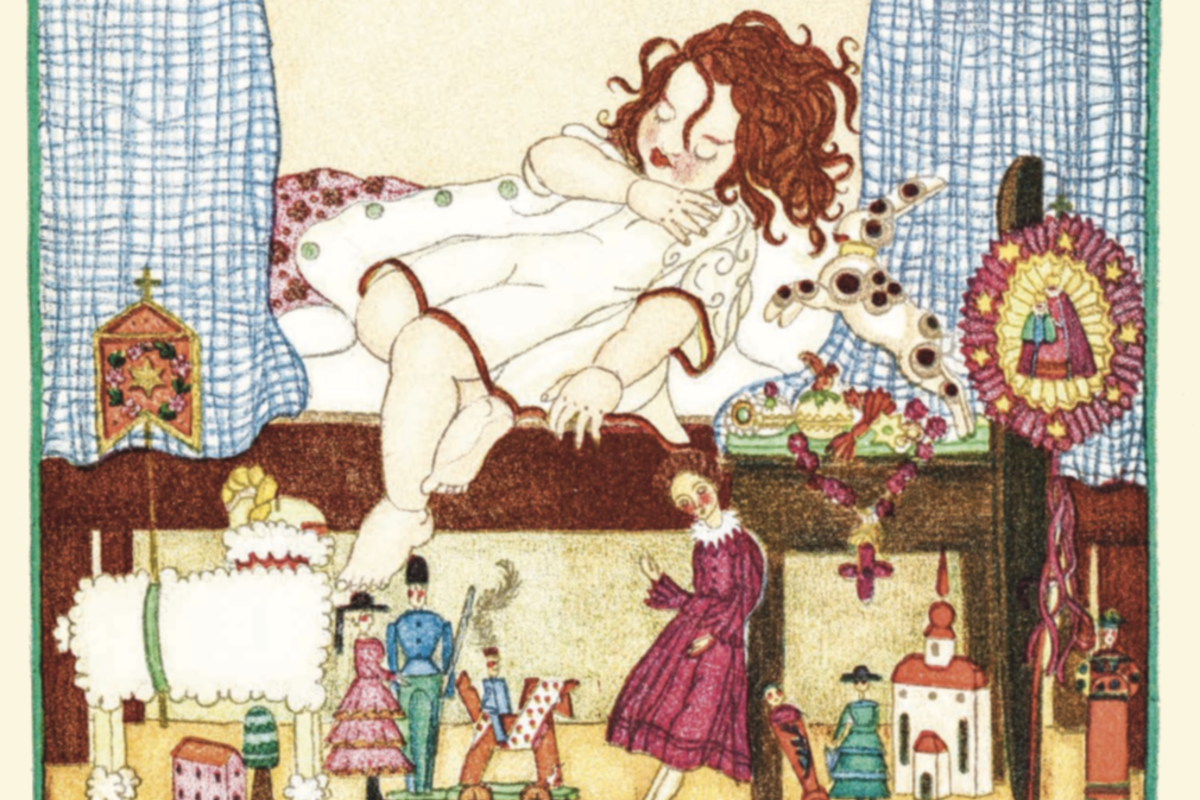 Sogno di Natale, Ine Probst, una delle illustrazioni di Aspettando Natale 2, realizzate intorno 1922 a Vienna dagli allievi non ancora quindicenni della scuola di Disegno e Pittura per Bambini del pittore austriaco Franz Cižek