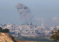 La città di Beit Hanon, nel Nord della Striscia di Gaza, colpita dai bombardamenti dell’esercito di Israele, 4 novembre 2023