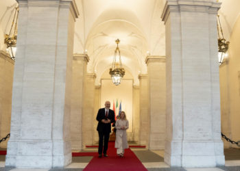 Il primo ministro albanese Edi Rama a Palazzo Chigi con Giorgia Meloni, 6 novembre 2023