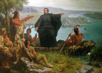 Ritratto di padre Jacques Marquette (1637-1675), pioniere delle missioni dei gesuiti tra i nativi del Nord America