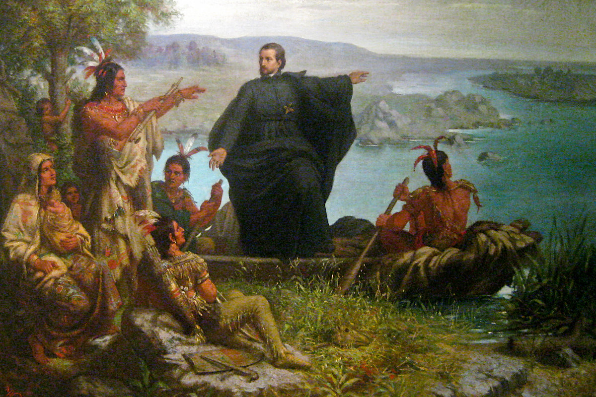Ritratto di padre Jacques Marquette (1637-1675), pioniere delle missioni dei gesuiti tra i nativi del Nord America