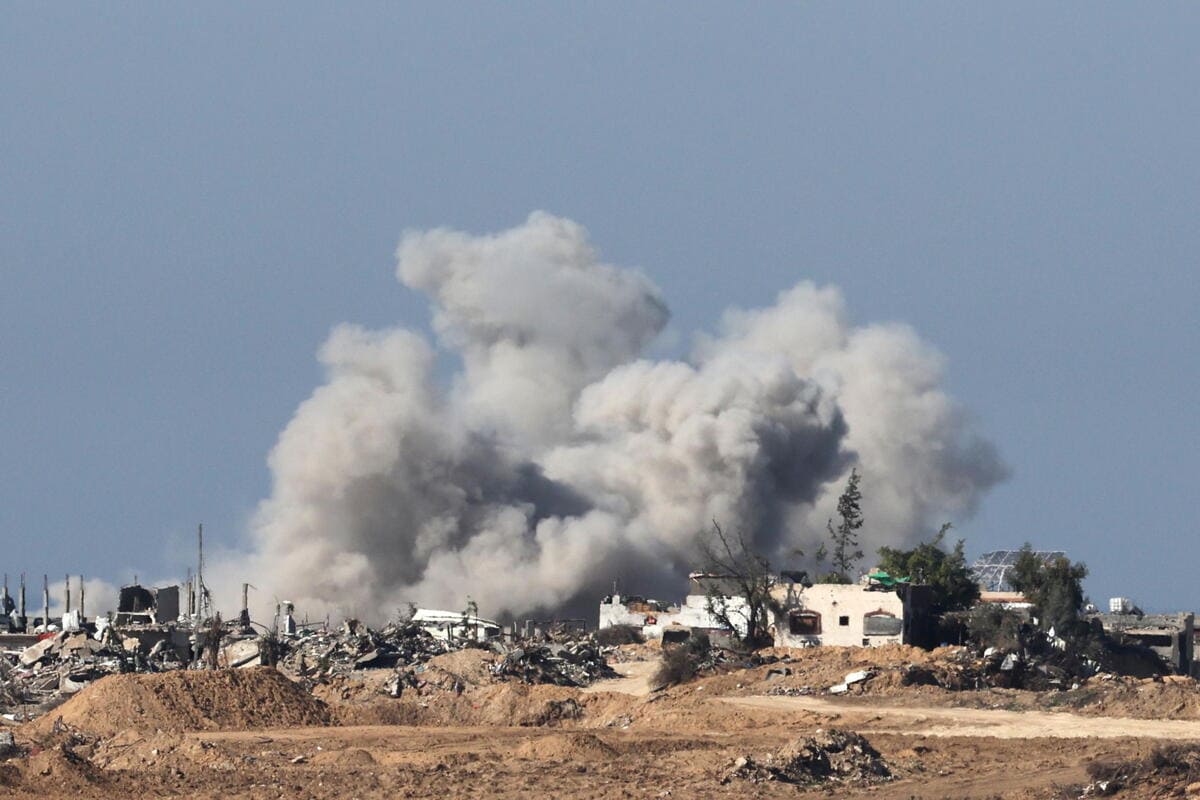 Un bombardamento sulla Striscia di Gaza, 7 gennaio 2024