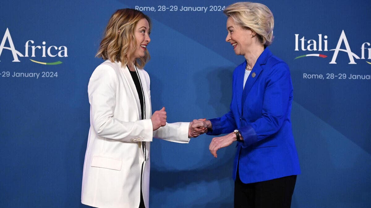 Giorgia Meloni insieme alla presidente della Commissione europea, Ursula von der Leyen