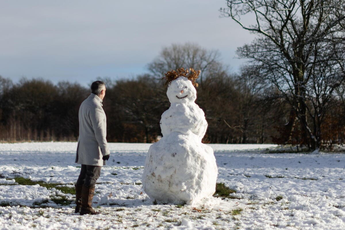 Liverpool pupazzo di neve gelo artico clima