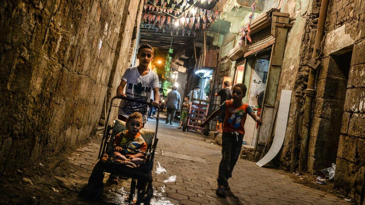 Bambini egiziani festeggiano la fine del Ramadan al Cairo 