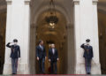 Incontro a Palazzo Chigi tra Mario Draghi e Mark Rutte, all’epoca rispettivamente presidente del Consiglio italiano e primo ministro olandese, 7 aprile 2022