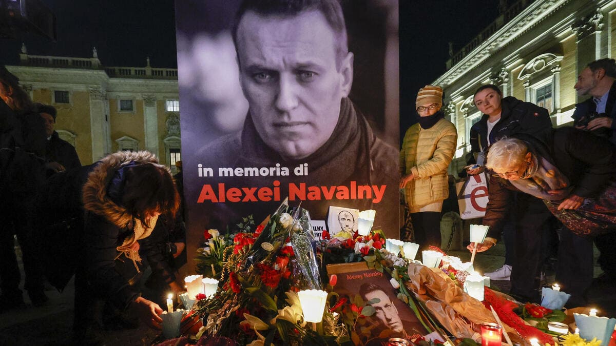 Manifestazione a Roma in memoria di Aleksej Navalny, ucciso in Russia
