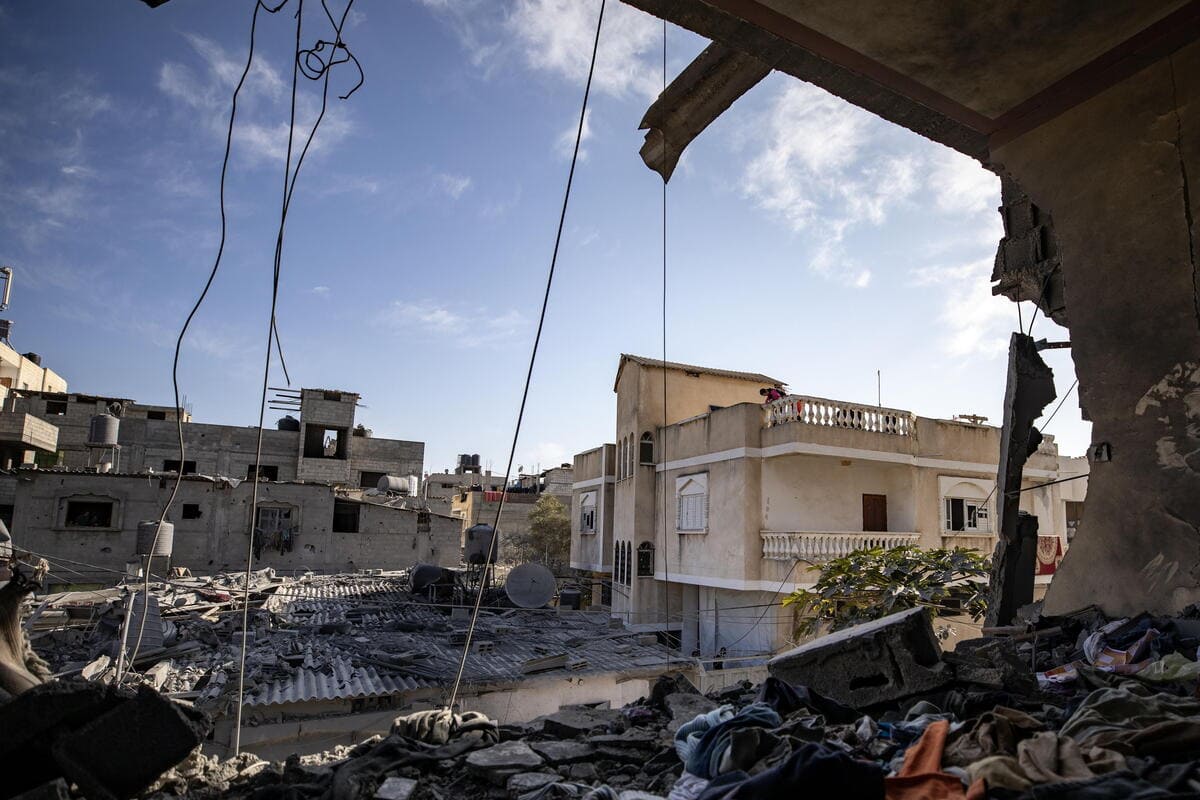 Rafah, sud della Striscia di Gaza 21 febbraio 2024 (Ansa)