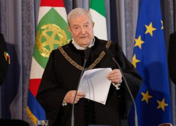 Il presidente della Corte Costituzionale Augusto Antonio Barbera a Palazzo della Consulta durante la relazione annuale, Roma, 18 marzo 2024 (ansa)