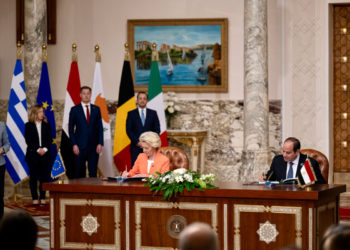 La missione di alcuni leader europei, tra cui Giorgia Meloni e Ursula von der Leyen, al Cairo per il meeting Europa-Egitto con Abdel Fattah Al-Sisi, 17 marzo 2024