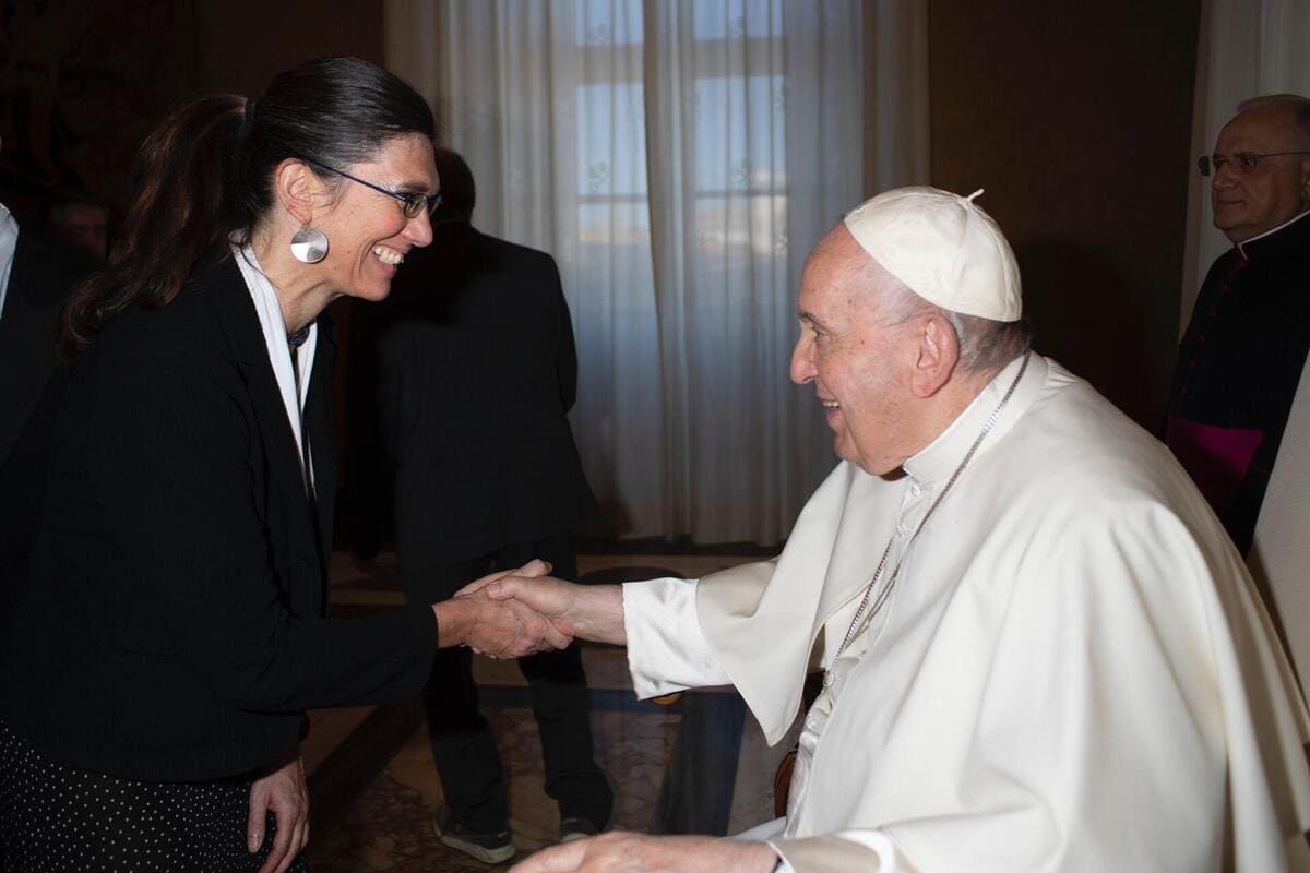 Elisabetta Pittino con papa Francesco