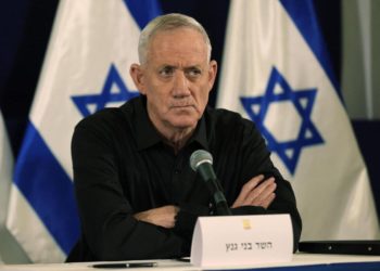 Il ministro del Gabinetto di guerra Israele Benny Gantz (foto Ansa)