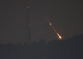 Un drone o un missile iraniano abbattuto dalla difesa israeliana, 14 aprile 2024 (Ansa)