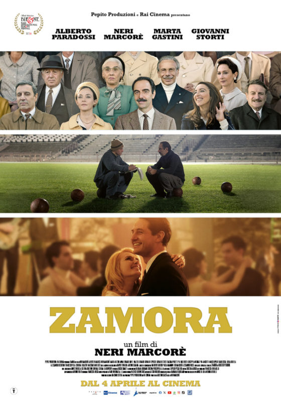 La locandina del film “Zamora” di Neri Marcorè, liberamente ispirato all’omonimo romanzo di Roberto Perrone