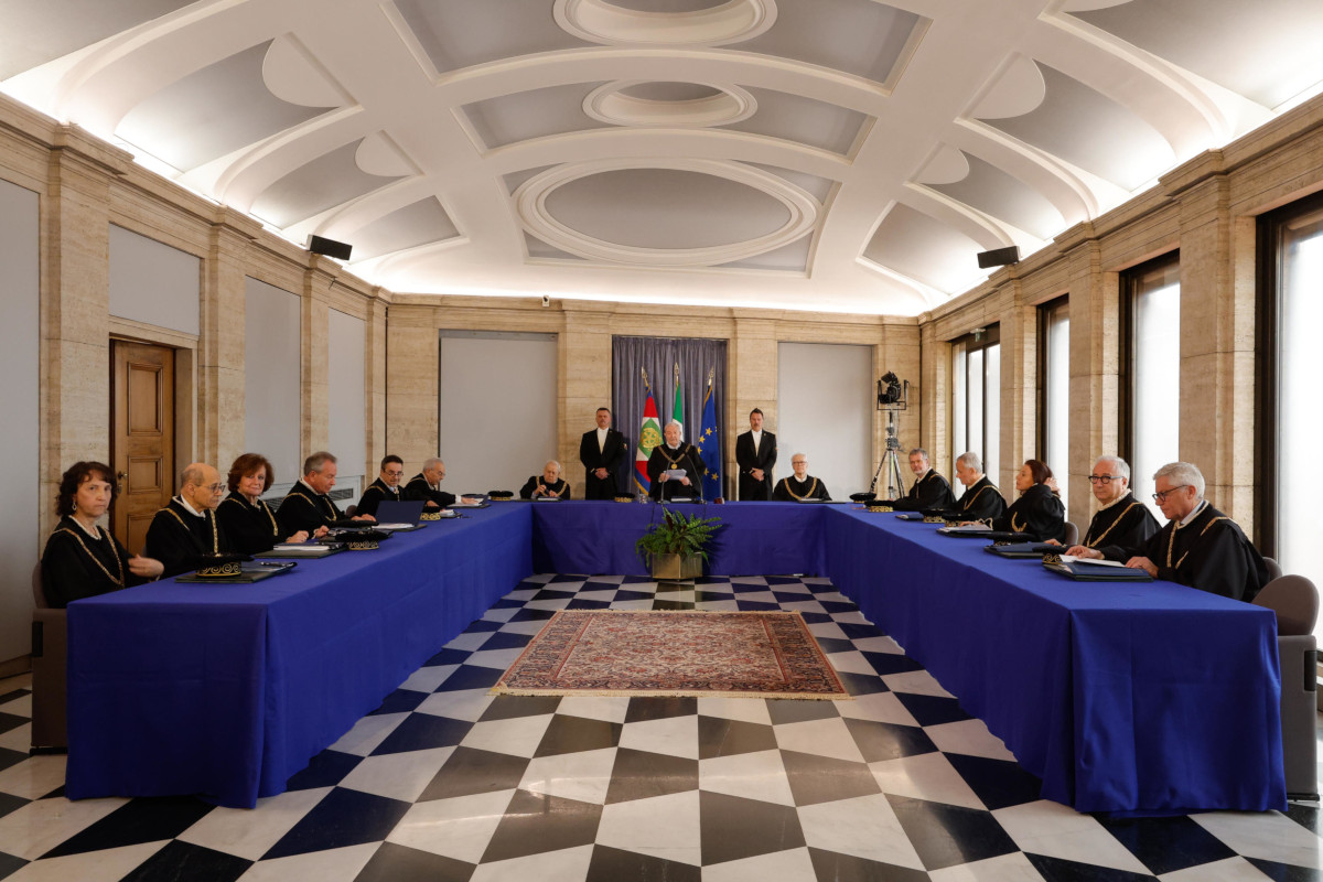 Il presidente Augusto Barbera legge la relazione annuale della Corte costituzionale, Roma, 18 marzo 2024