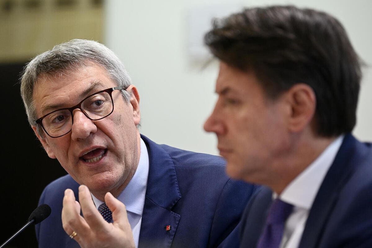 Maurizio Landini Giuseppe Conte