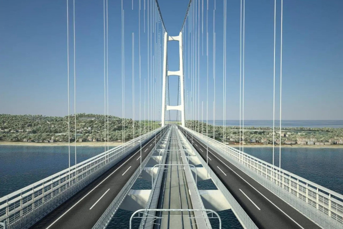 Un rendering del progetto del Ponte sullo Stretto di Messina