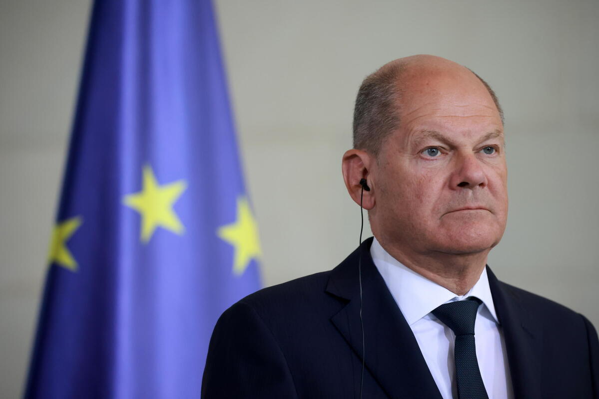 Il cancelliere tedesco Olaf Scholz, Berlino, Germania, 10 giugno 2024 (Ansa)
