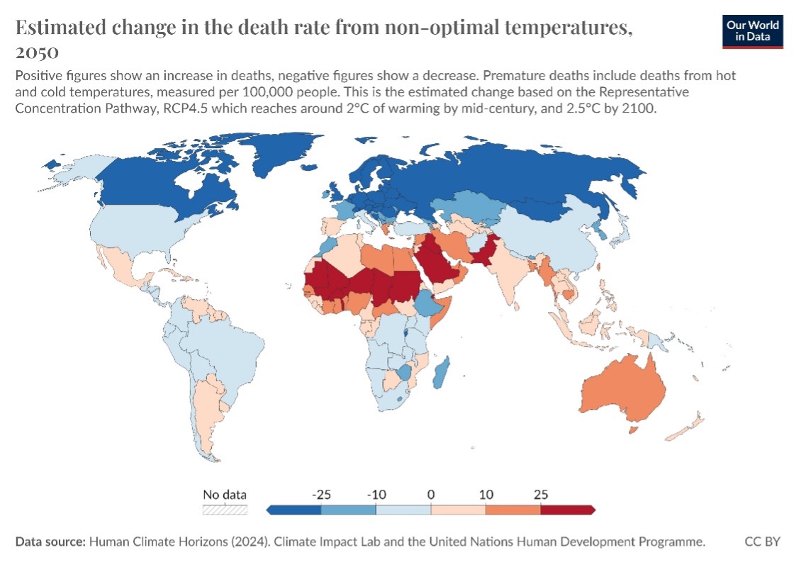grafico morti mondo temperature caldo