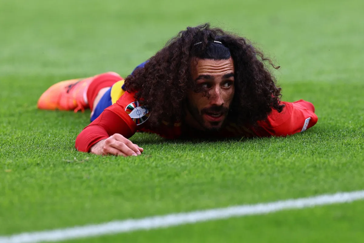 Marc Cucurella con la maglia della Spagna durante la partita contro la Croazia nella fase a gironi di Euro 2024, 15 giugno 2024