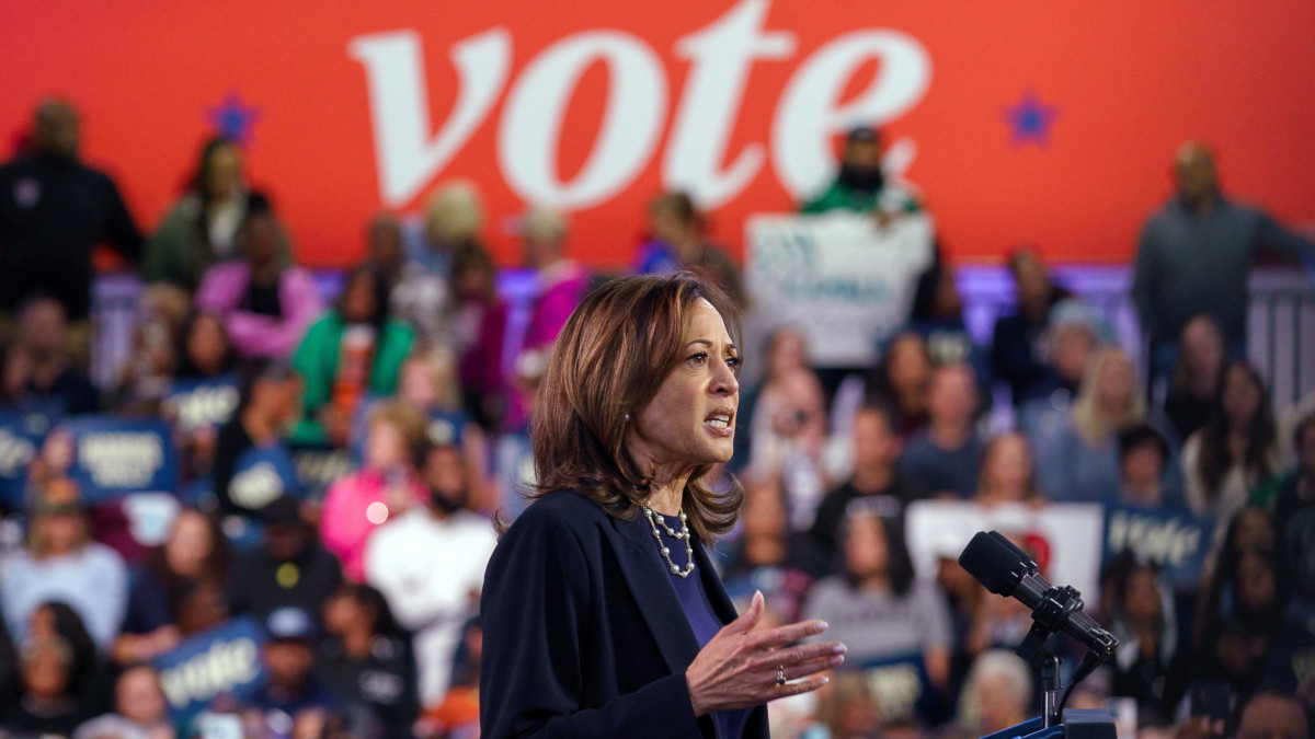 Kamala Harris durante un comizio elettorale a Philadelphia, Pennsylvania, 27 ottobre 2024