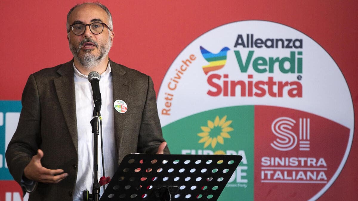 Christian Raimo, Roma, 4 maggio 2024 (foto Ansa)