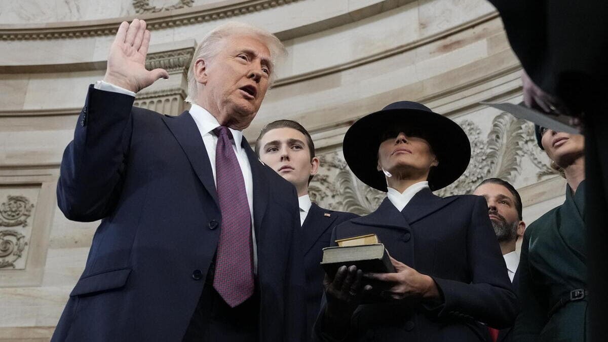 Donadl Trump giura come 47esimo presidente degli Stati Uniti, Washington, DC, 20 gennaio 2025 (foto Ansa)