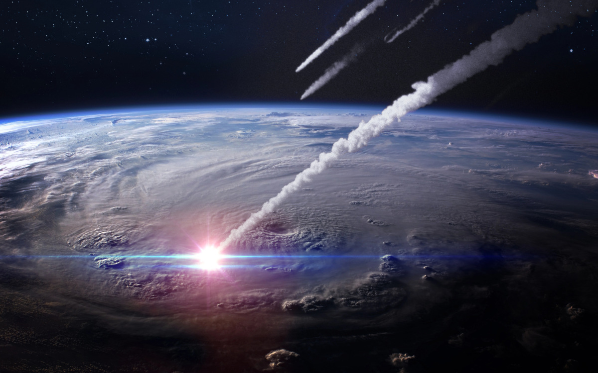 Asteroide diretto contro la Terra, illustrazione
