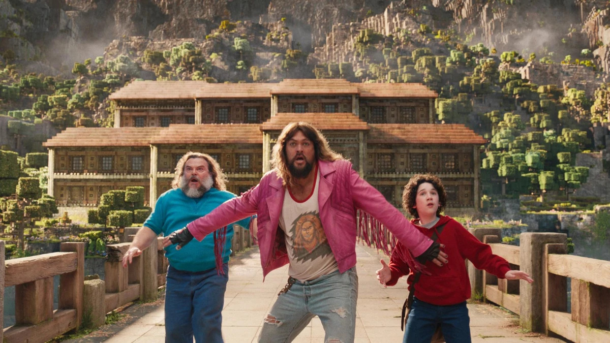 Fotogramma del film “Un film Minecraft” di Jared Hess con Jason Momoa e Jack Black