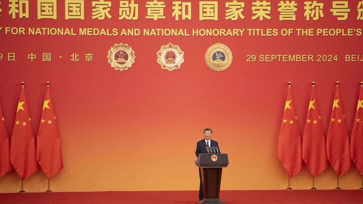 Il presidente Xi Jinping celebra il 75esimo anniversario della Repubblica cinese, Pechino, 29 settembre 2024 (foto Ansa)