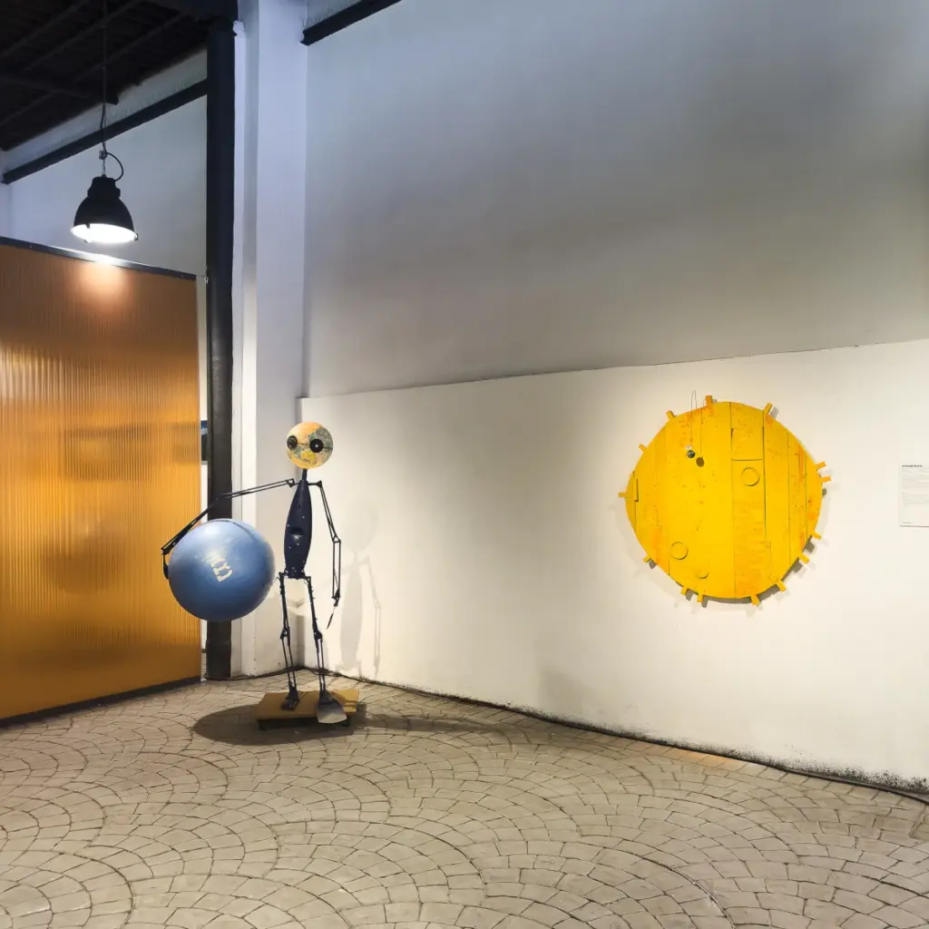 “We don’t have a planet B” e “Sole... 3827x1026 Watt”, entrambe installazioni di Stefano Pilato