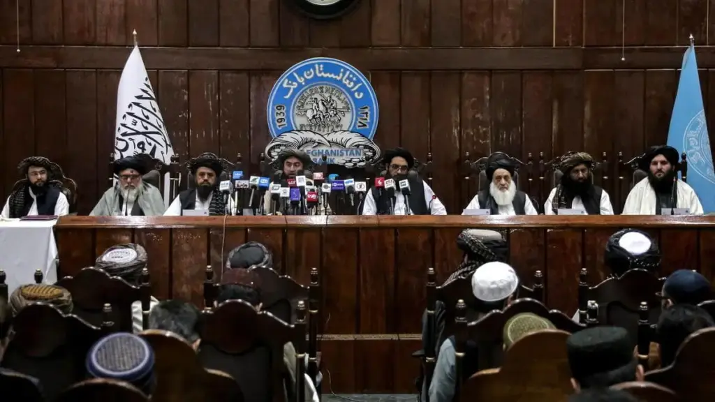 Il ministro delle Finanze dei talebani, Kabul, Afghanistan, 19 marzo 2025 (Foto Ansa)