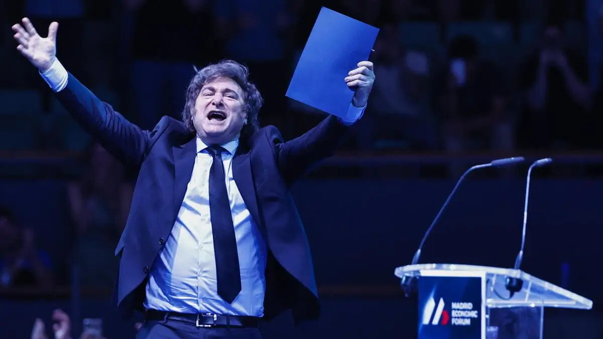 Il presidente argentino Javier Milei (Foto Ansa)