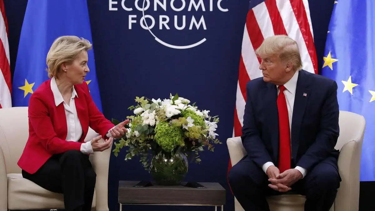 Ursula von der Leyen con Donald Trump (Ansa)