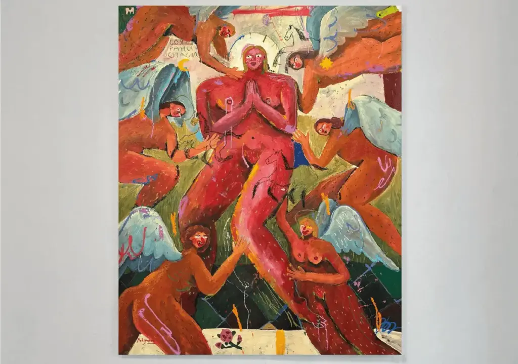 Save me di Iryna Maksimova, acrilico su tela, 170 x 200 cm, 2024
