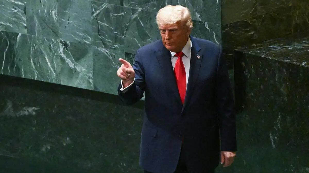 Donald Trump al termine del suo discorso all'Assemblea generale dell'Onu a New York