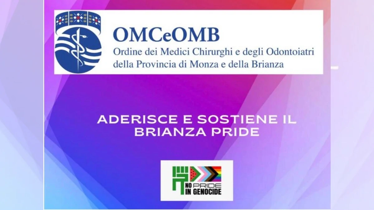 Un particolare della locandina utilizzata dall’Ordine dei medici chirurghi e degli odontoiatri della provincia di Monza e Brianza per annunciare l’adesione al Brianza Pride 2025
