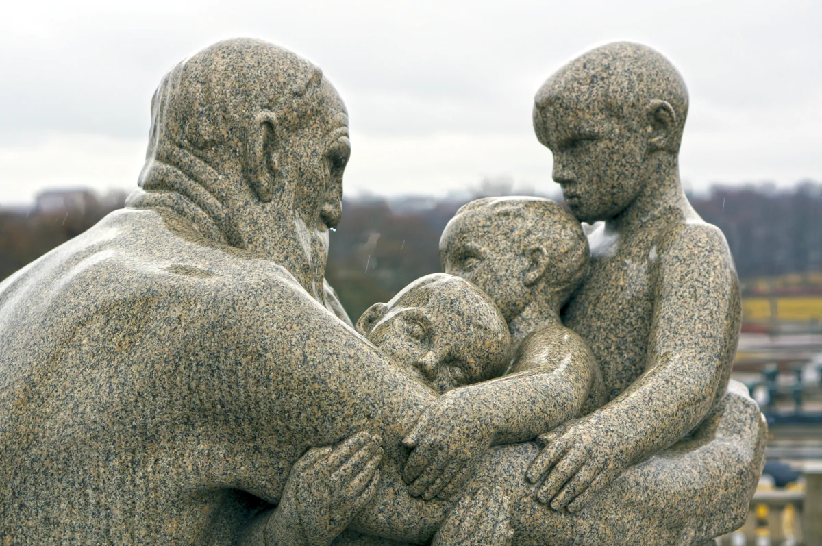 Una delle sculture del Parco di Vigeland, Oslo, Norvegia
