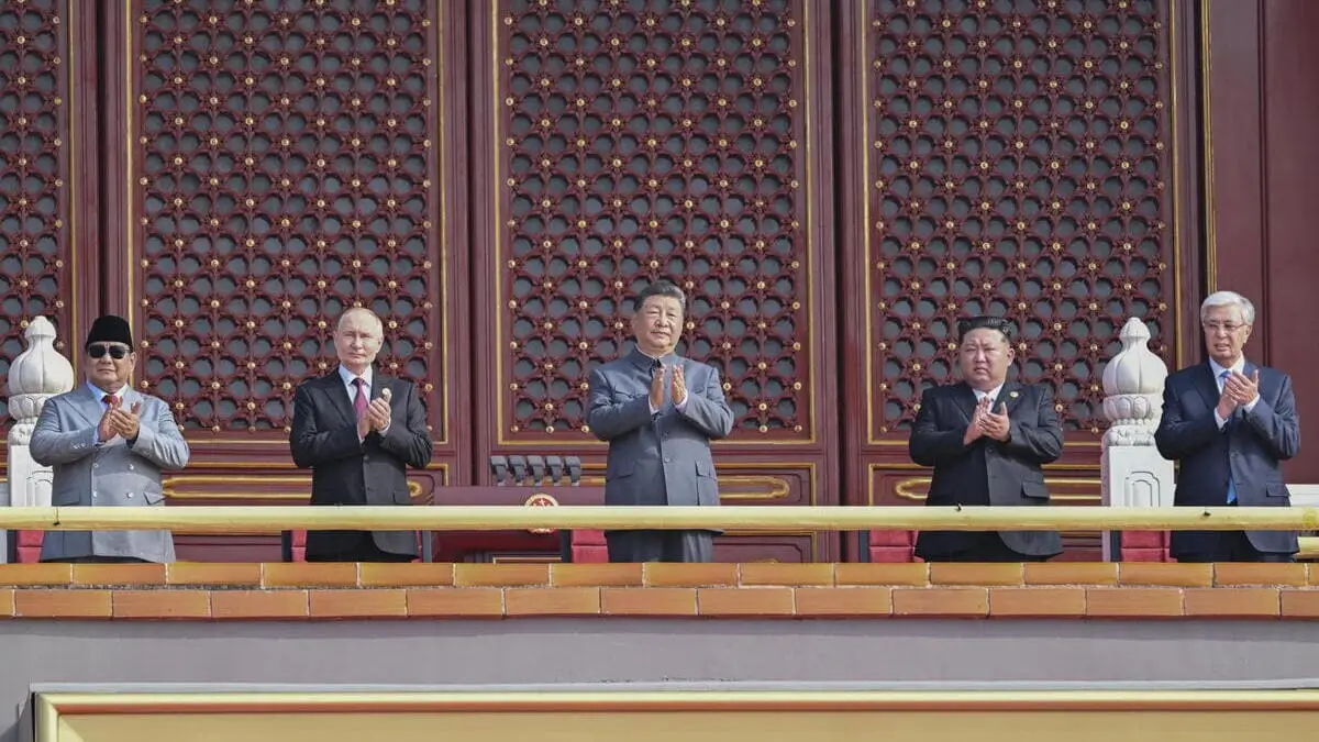 Xi Jinping e Vladimir Putin a Pechino, Cina, 3 settembre 2025 (Foto Ansa)