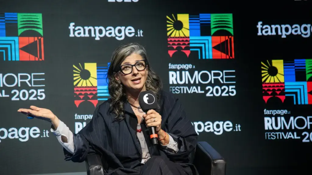 Francesca Albanese ospite di “Rumore”, il festival di Fanpage a Roma (foto Ansa)