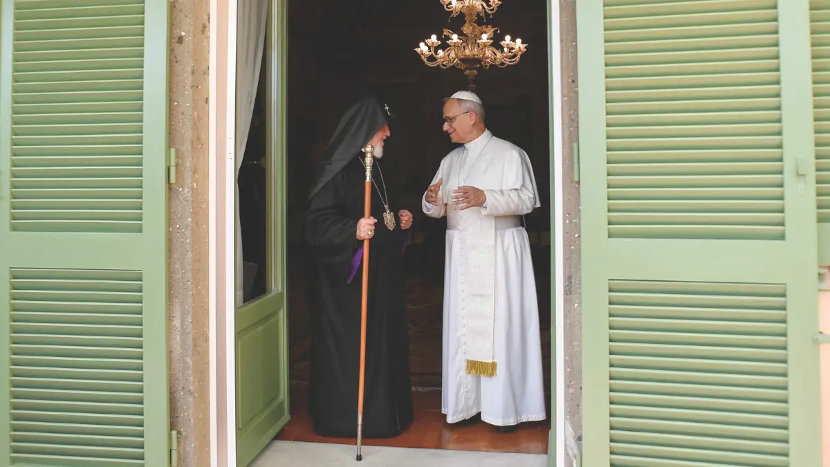 Il Catholicos degli armeni, Karekin II, con Leone XIV a Castel Gandolfo il 16 settembre 2025