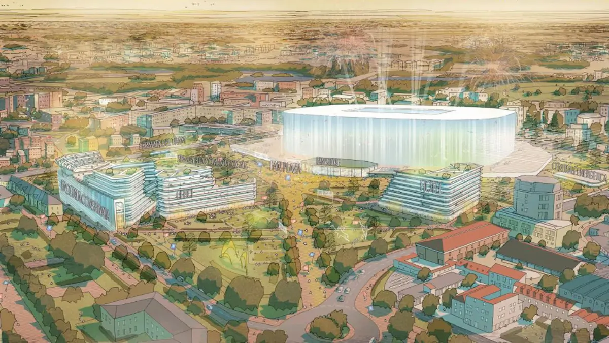 Disegno del progetto del nuovo stadio San Siro a Milano