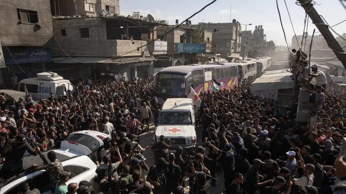 Khan Younis, Striscia di Gaza, 13 ottobre 2025 (Ansa)