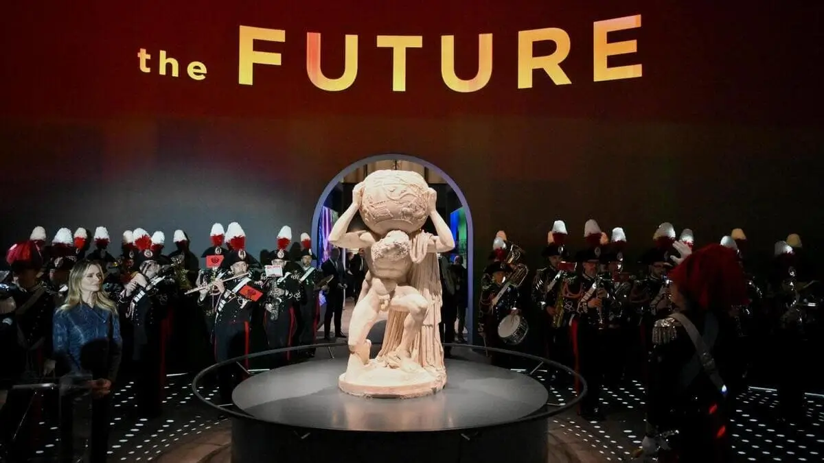 La cerimonia di inaugurazione del padiglione italiano a Osaka Expo 2025, Osaka (Giappone), 13 aprile 2025 (Ansa)